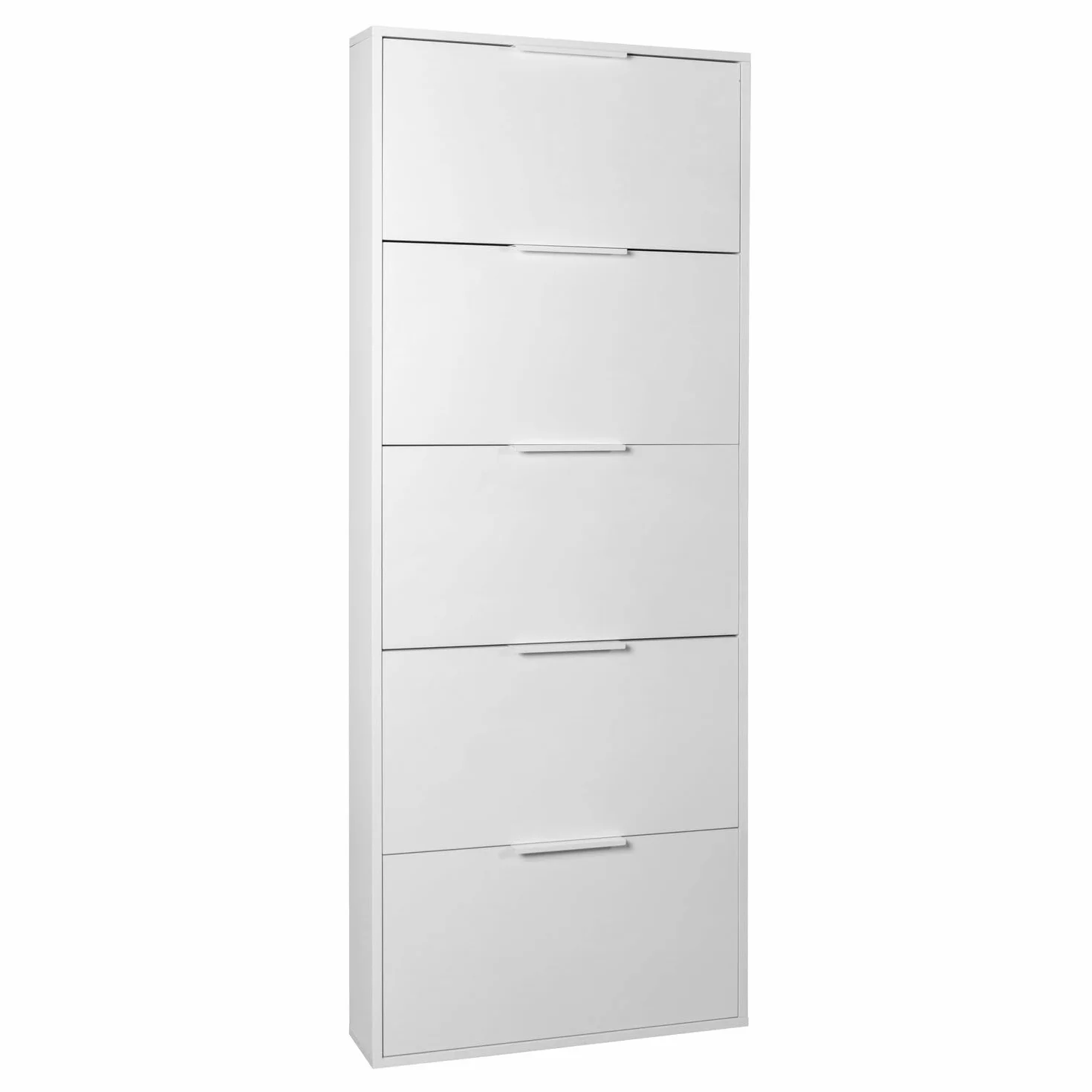 Composad | Scarpiera Slim della Linea ESPRESSO con 5 Ribalte, Scarpiera Salva spazio, per Ingresso, Ripostiglio, Portascarpe, (LxAxP) 65x173,5x15 cm, Colore Bianco, Made in Italy
