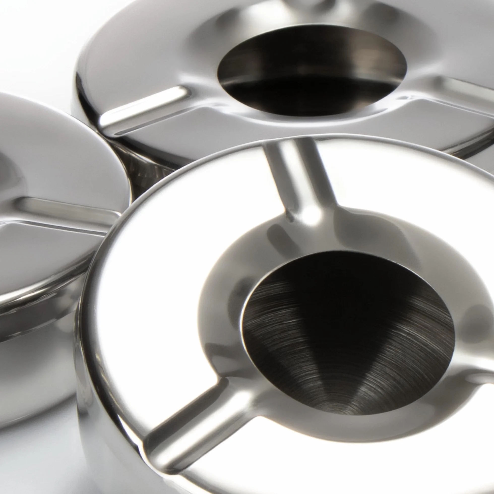 com-four® Posacenere in Acciaio Inox con Coperchio Rimovibile Ø 11 cm - 6 Pezzi