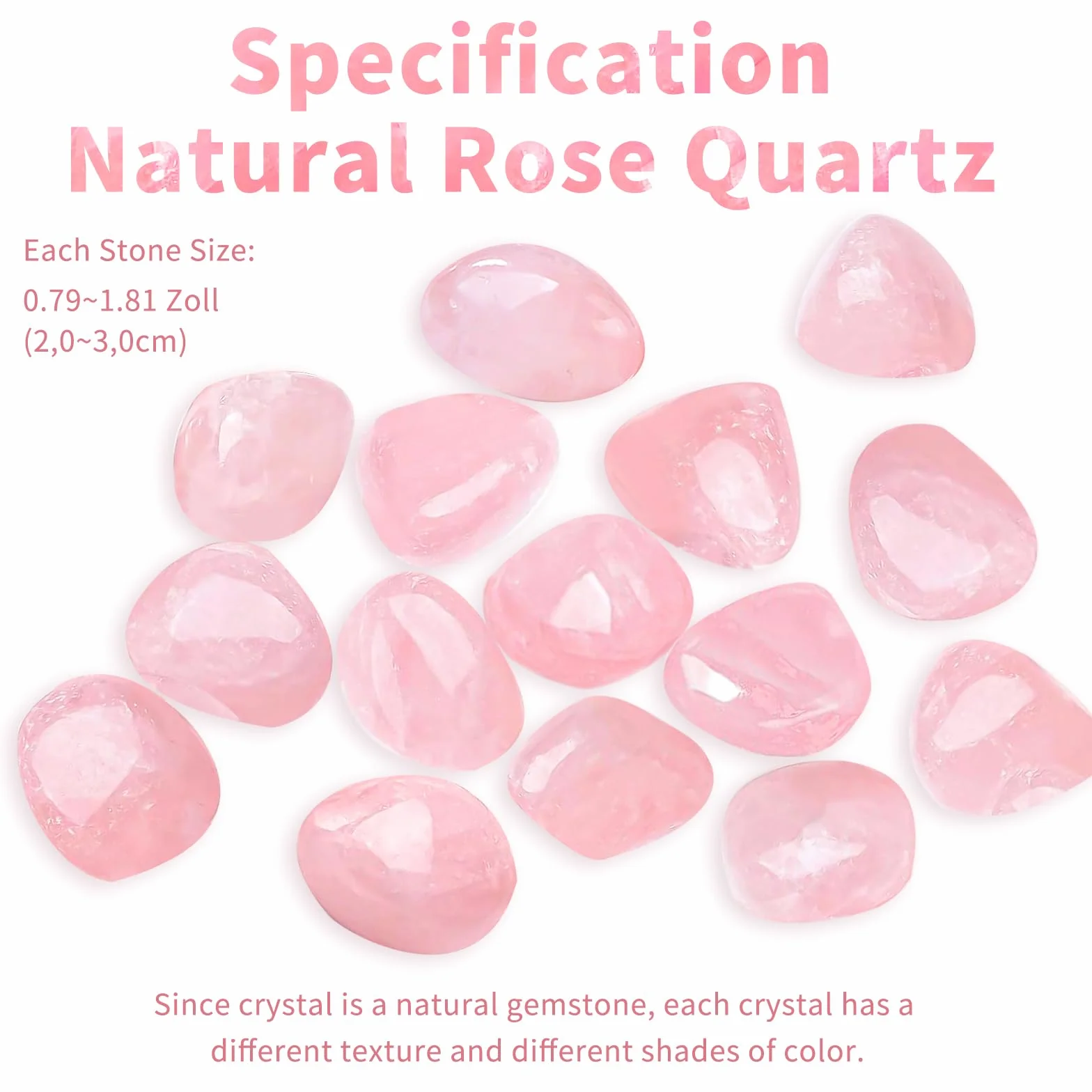 Quarzo Rosa Pietra Naturale 2-3cm Set 100g Trasparente