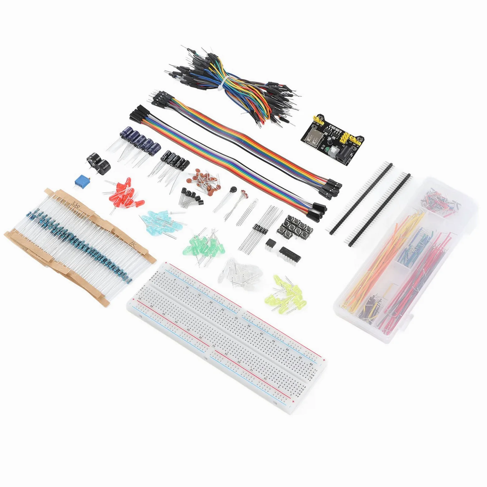 Assortimento di Kit di Componenti Elettronici, Kit di Avvio Elettronico Materiale PCB Assortimento Divertente Fai-da-te Componente di Sviluppo con 830, Computer a Scheda Singola
