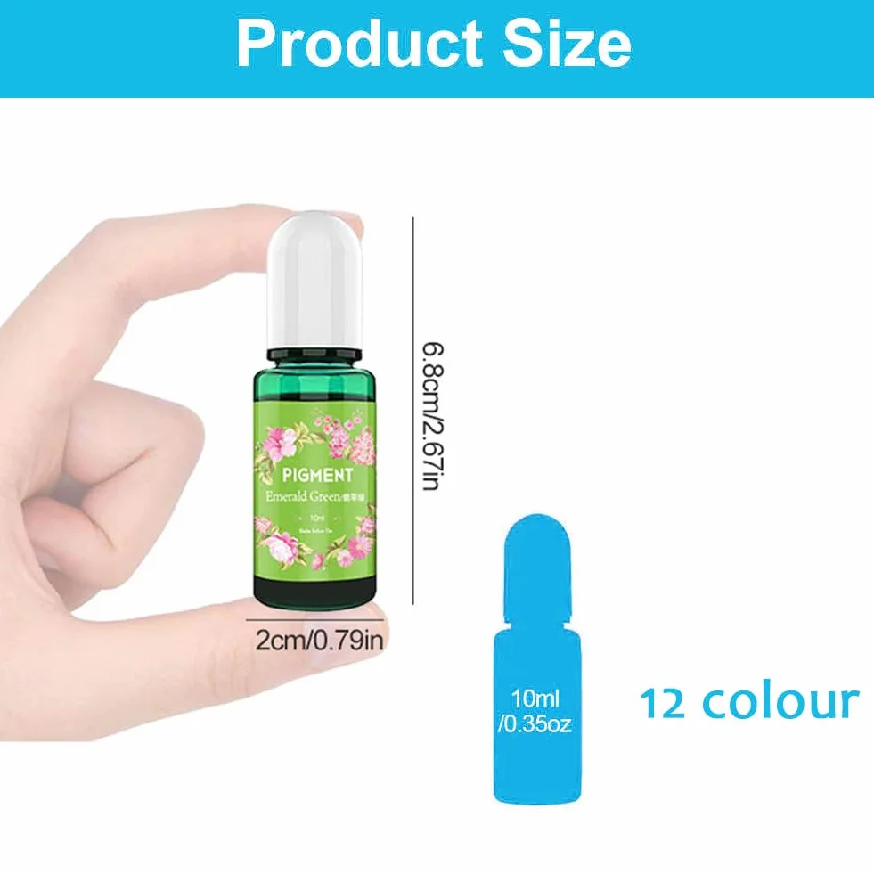 Colorante Liquido per Candele - Set 12 Colori in Cera 10ml per Cera di Soia e d'Api