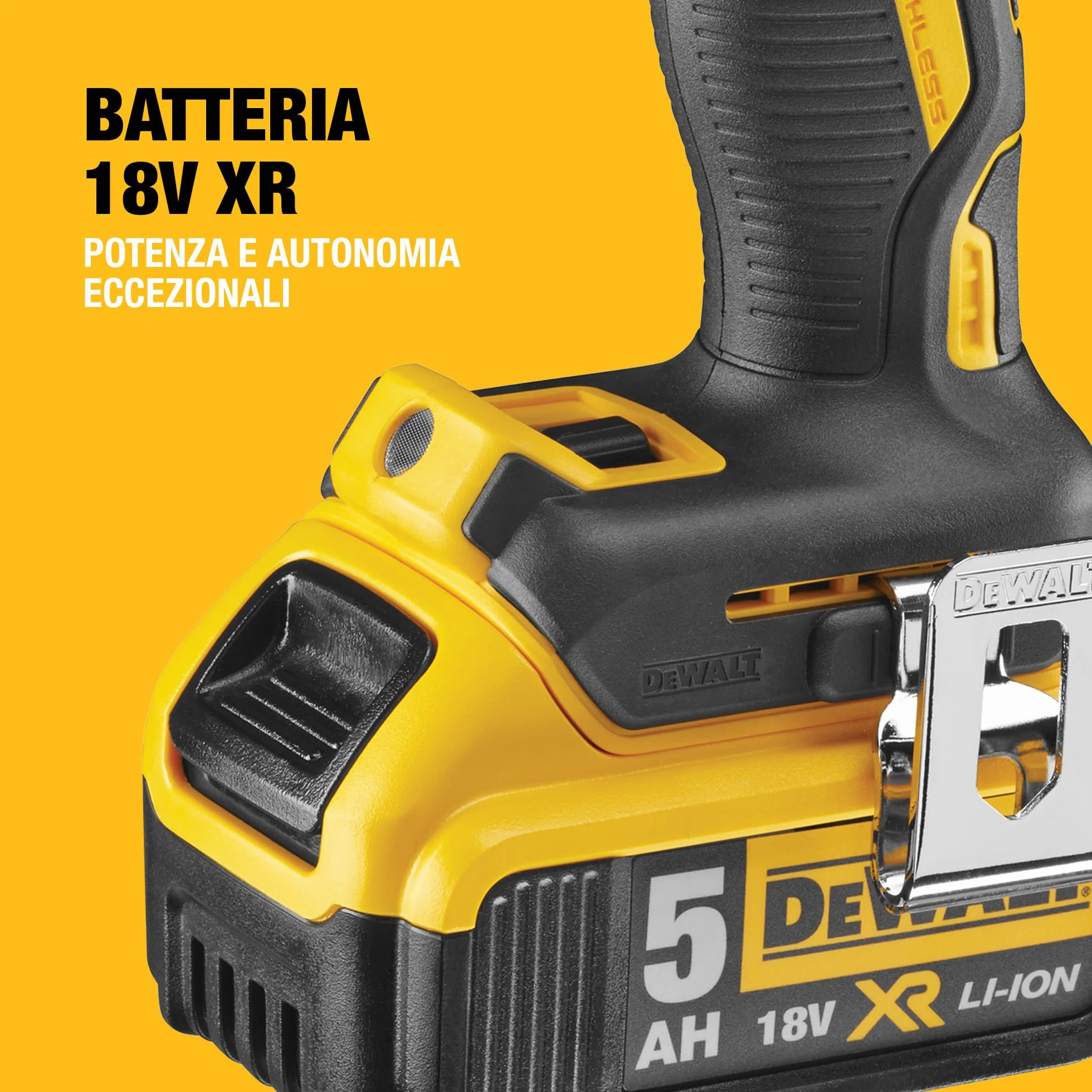 DEWALT Trapano avvitatore a percussione senza spazzole 18V XR, 2 X 5Ah, DCD796P2-QW