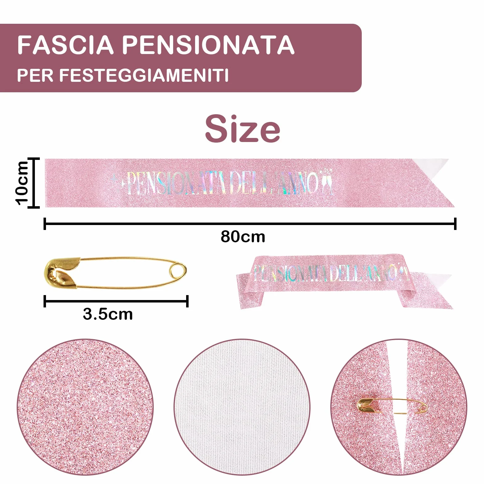 Fascia Pensione Donna Regalo Festa della Donna Gadget Decorazione Addobbi Idee Regalo Party Pensione
