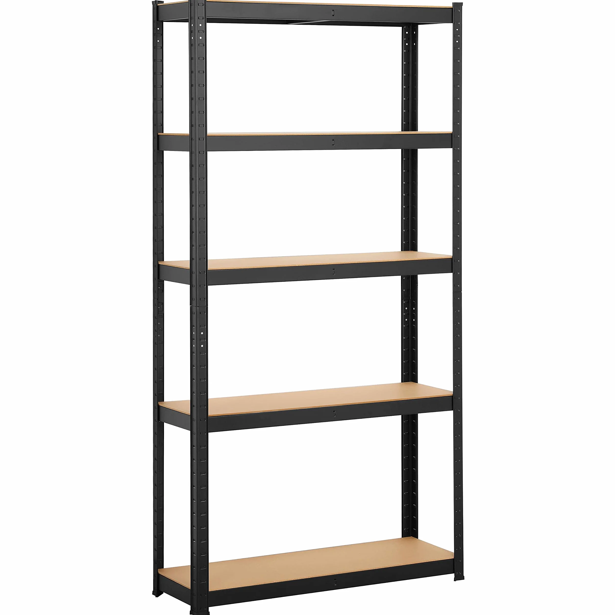 Yaheetech Scaffale da Garage 180 x 90 x 30 cm a 5 Ripiani Scaffalatura in Metallo e MDF Capacità di Carico 175kg senza Viti per Magazzino Lavanderia Negozio Nero