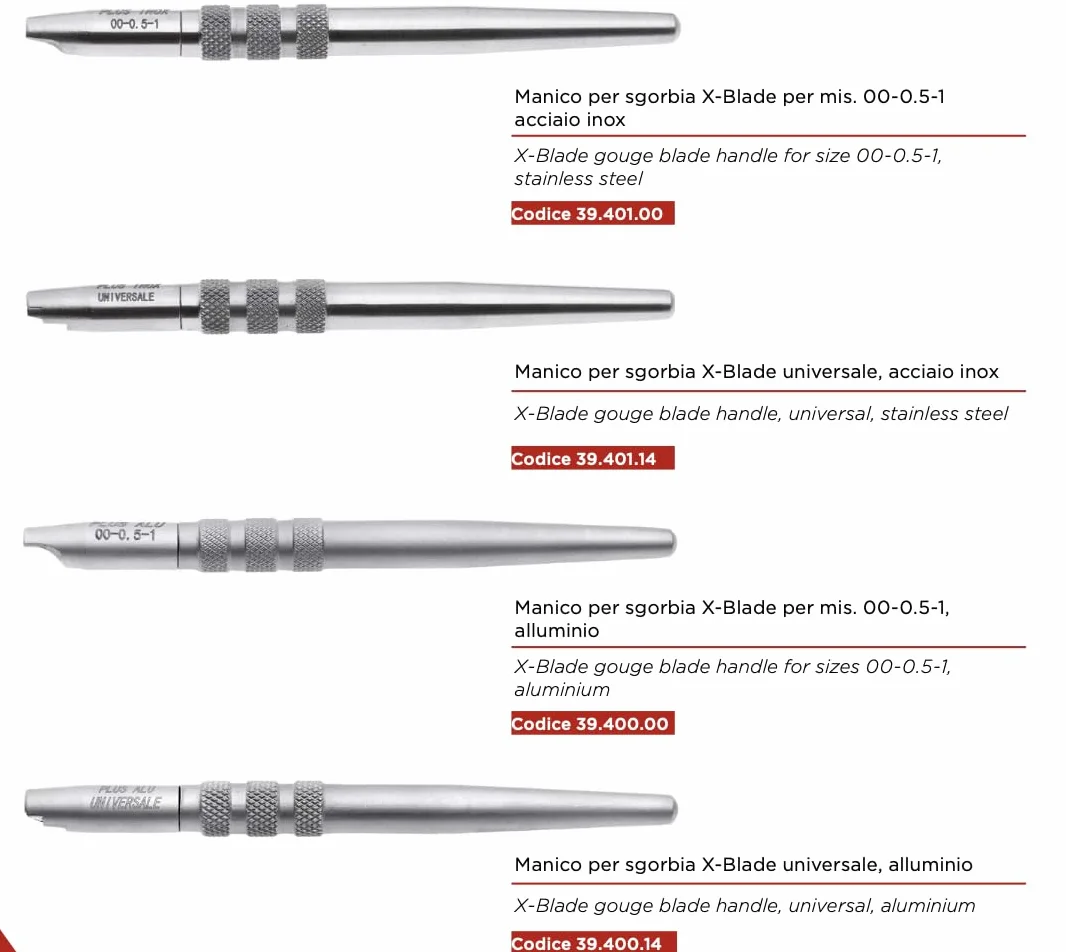 BLUE FARM | Manico per sgorbia X-Blade per mis. 00-0.5-1, alluminio 39.400.00