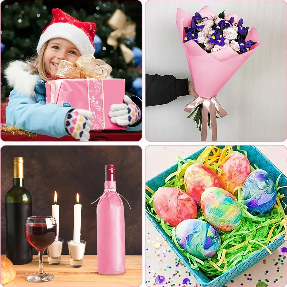 OFFCUP Carta Velina Rosa 70x50cm 35 Fogli Fai da Te Decorazioni Feste