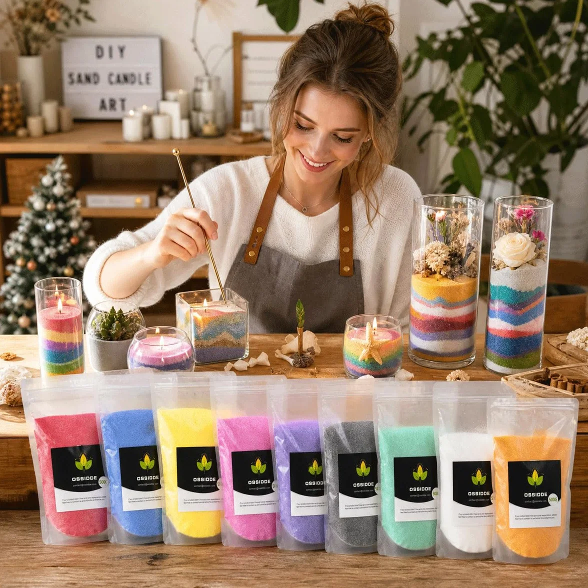 Sabbia per candele con stoppini,granuli di cera,candele fai da te,500 g,perline di cera per candele + 20 stoppini per candele