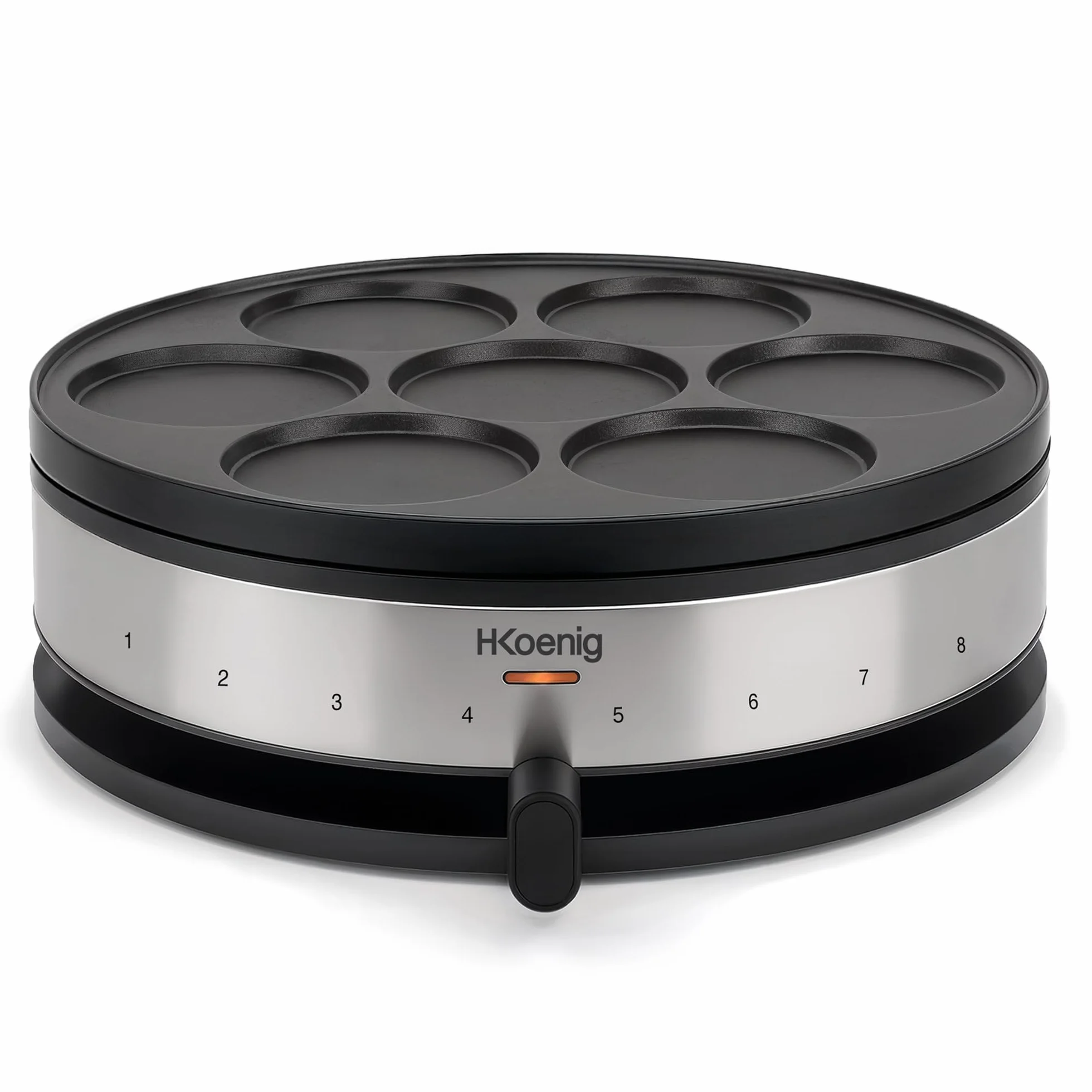 H.Koenig Crepiera con Piastra Reversibile 2 in 1 KREP56,Crêpes,Mini Crêpes,Pancakes,Termostato Regolabile Fino a 230°,Rivestimento Antiaderente,1500W
