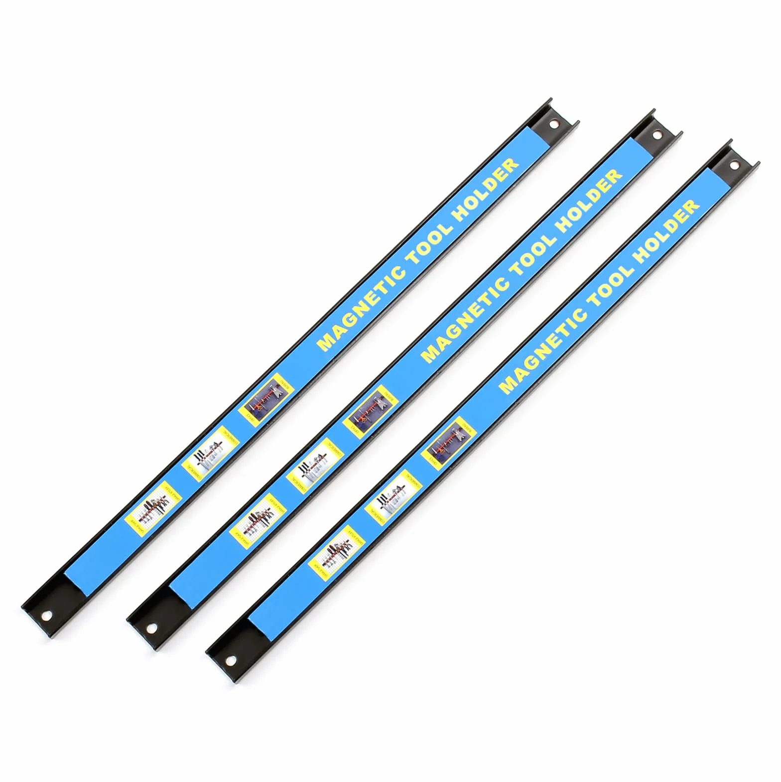 Wiltec Barra magnetica per attrezzi utensili 46cm 1000-1200 gauss Supporto magnetico set 3 pezzi