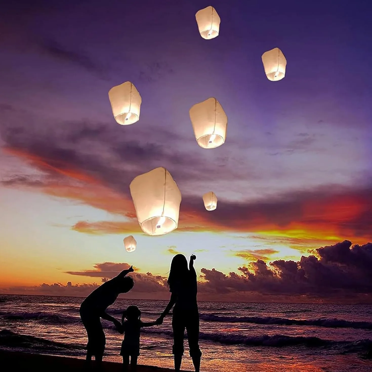 Sky Lanterne cinesi bianco confezione da 10 lanterne di carta per compleanno matrimonio funerale Natale