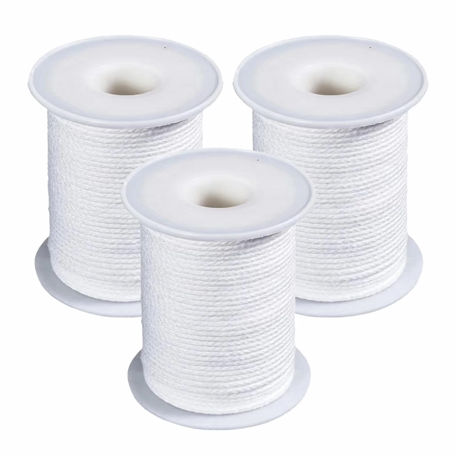 Stoppini per Candele, 3 Rotoli 200 ft/ 61 m Stoppini di Cotone Naturale per Candele fai da te, Candela Forniture Candela Fai da te Artigianato