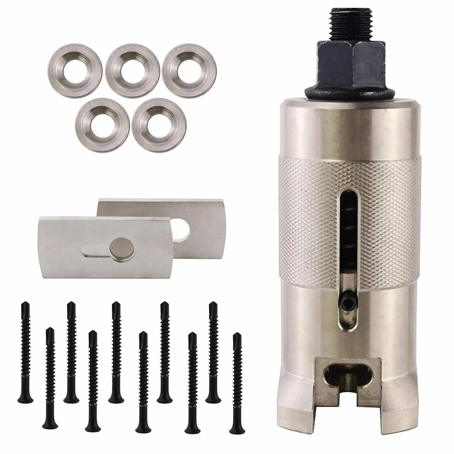Estrattore Cilindrico, Set di Utensili per L'apertura Delle Porte in Acciaio Inox con 5,5 mm Viti Piastre di Estrazione e Anelli di Tenuta Estrattore di Cilindro Serratura per Tutti Tipi di Serrature