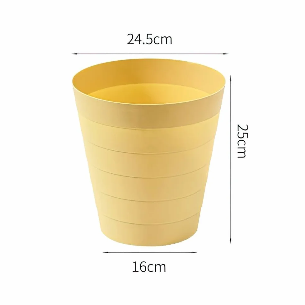 Cestino per la spazzatura 6105, in plastica, ideale per cameretta dei bambini, ufficio, cucina, altezza 25 cm, 9 l, beige