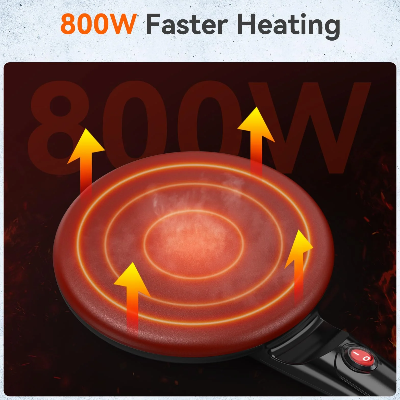 SNAILAR Crepiera Elettrica con Manico, Crêpes Maker Antiaderente, Piastra Crepes Macchina Portatile 800W per la Casa, Diametro 20 cm