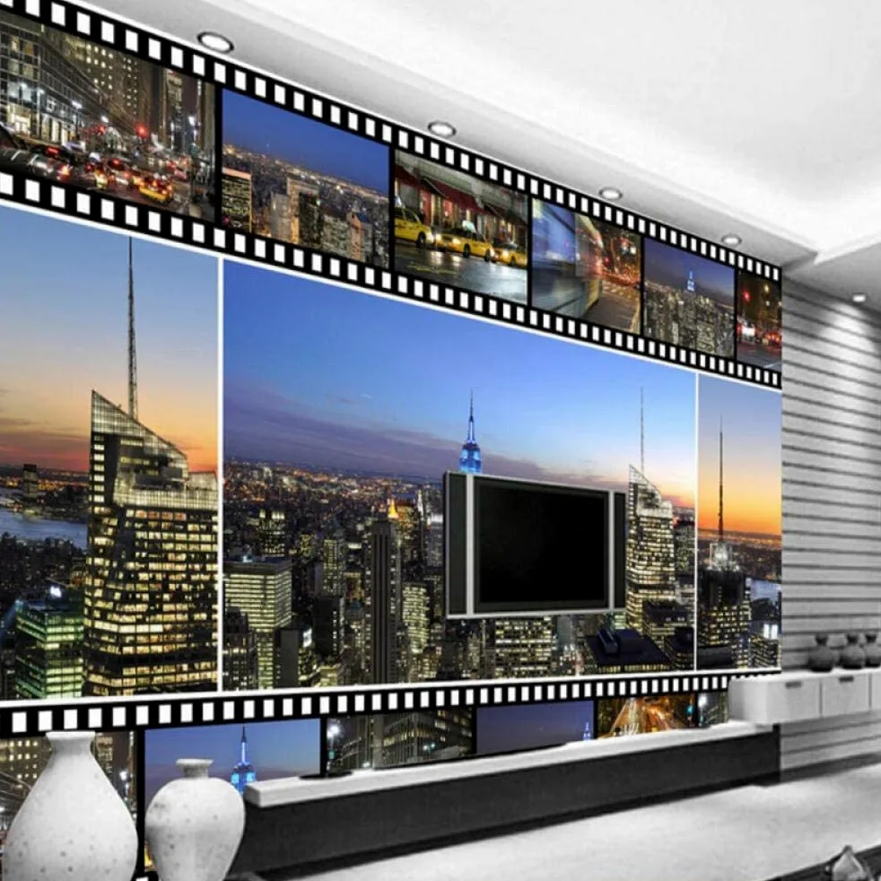 3D Murales Carta Da Parati Soggiorno Camera Da Letto Sfondo Carta Da Parati Scena Notturna Della Città Di Film Retrò 3D Camera Dei Bambini Murale Soggiorno Camera Da Letto Scuola Mate 350(L)x256(H) cm