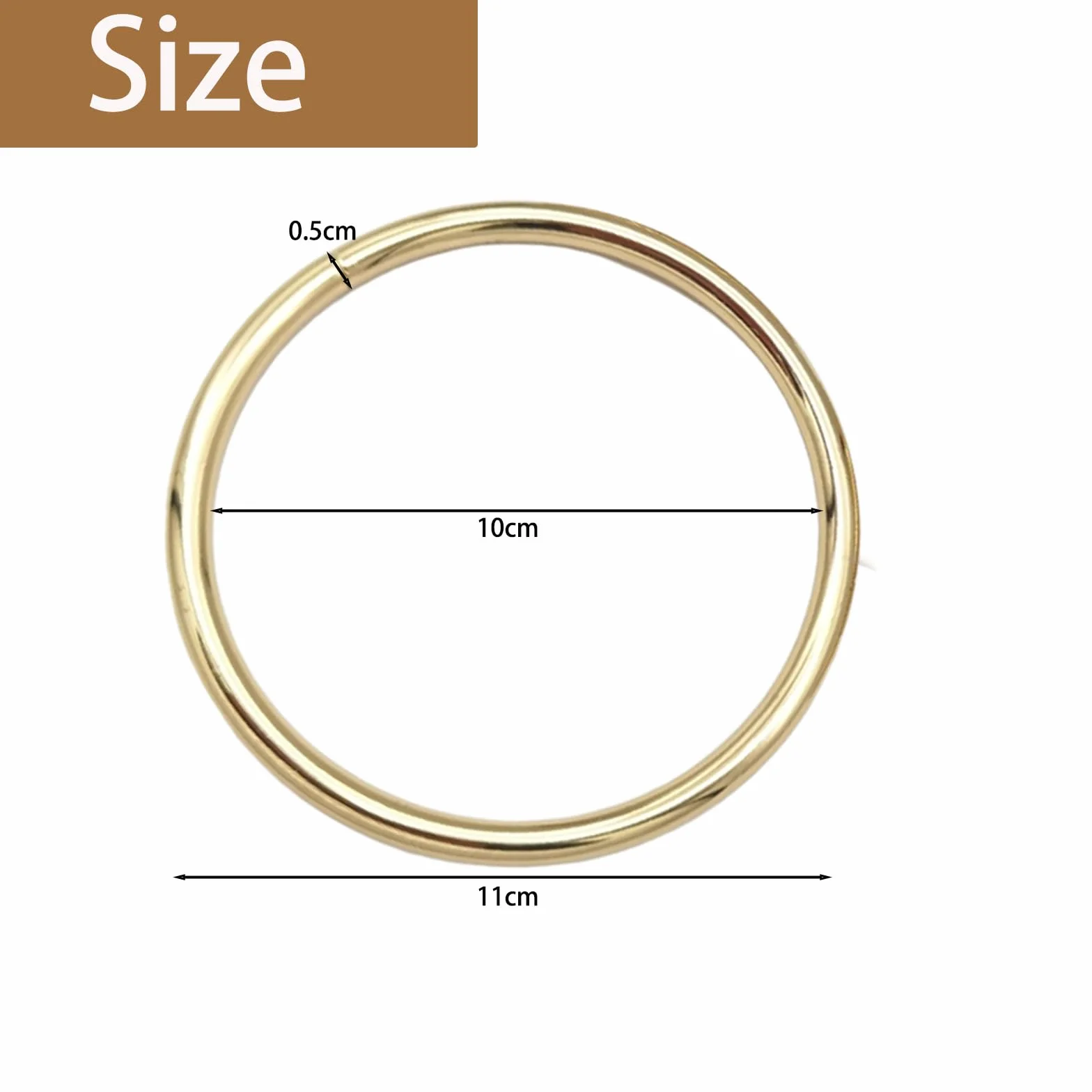 6 x Manici in Metallo per Borse,Manici per Borse Uncinetto, Sostituzione Manici Ideali per Borse in Pelle, Tote Bag, Borse a Cornice, Fatti a Mano e Uncinetto DIY