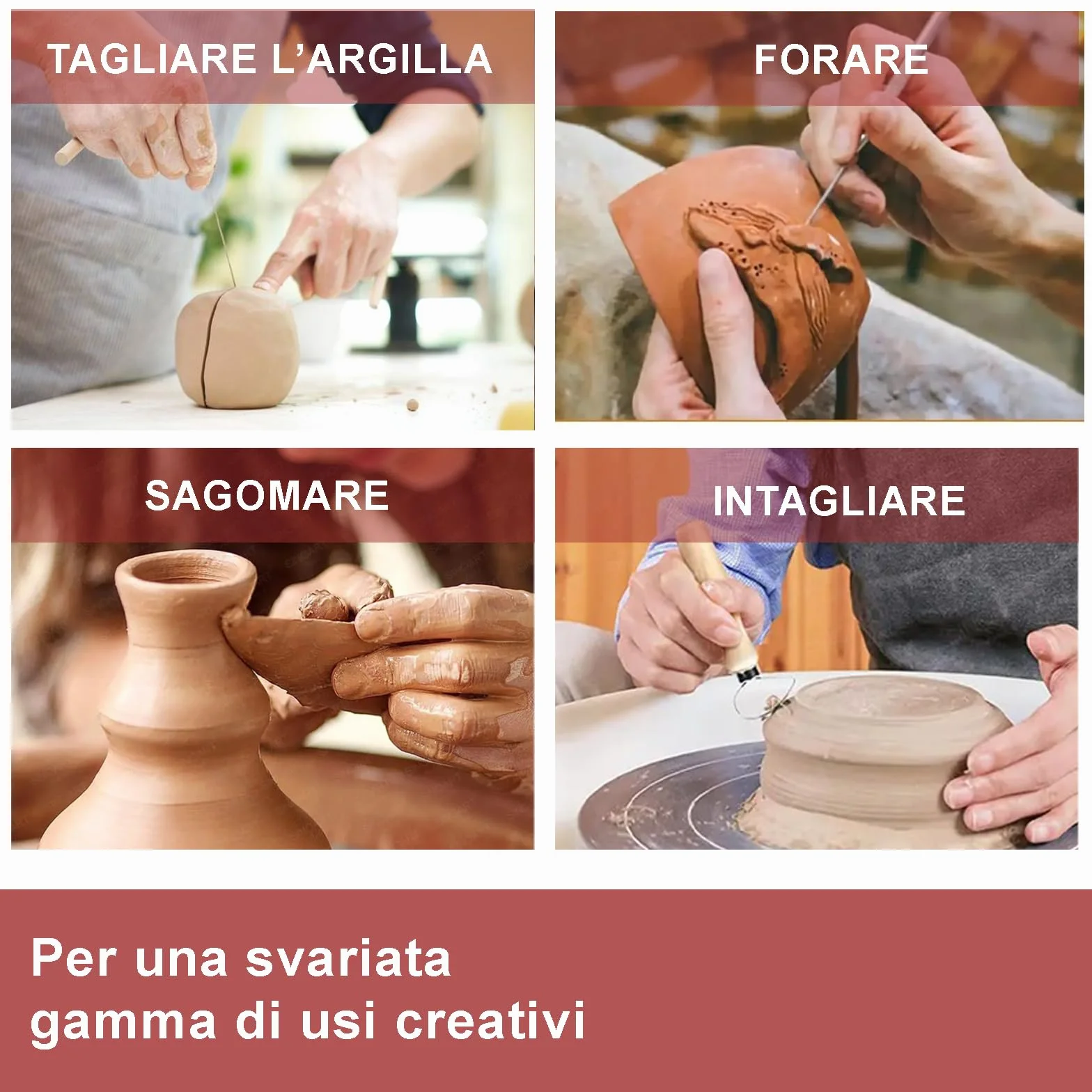 13 Strumenti per Modellare Argilla Professionali in Legno di Faggio, Sculpture Tools Set, Attrezzi per Modellazione di Das e Ceramica, Stecche di Legno e Mirette per Argilla – Kit Utensili