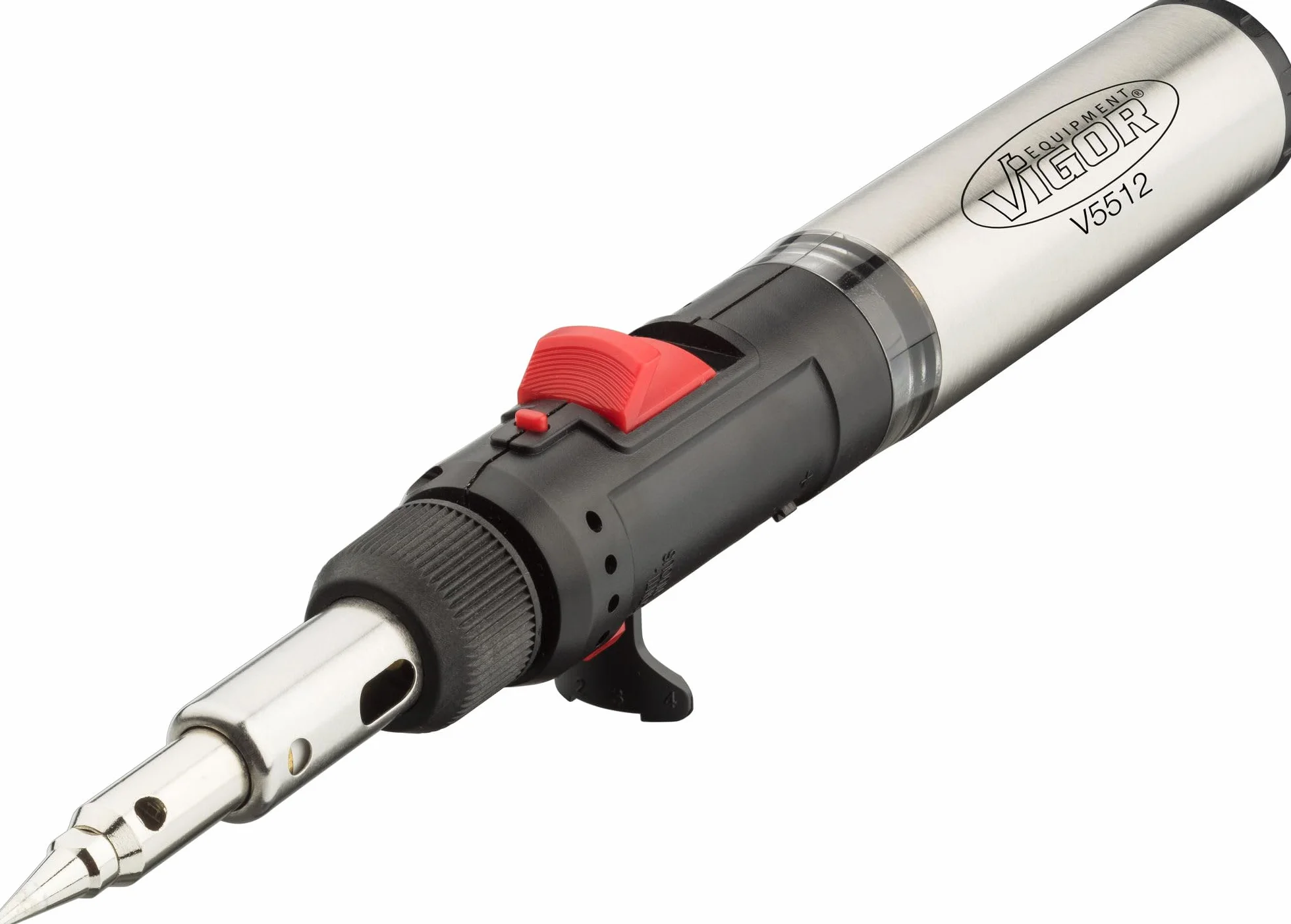 ViGOR Set di saldatori a gas V5512 I 7 diversi tori I Combina saldatore, torcia e pistola ad aria calda I 12 pezzi singoli