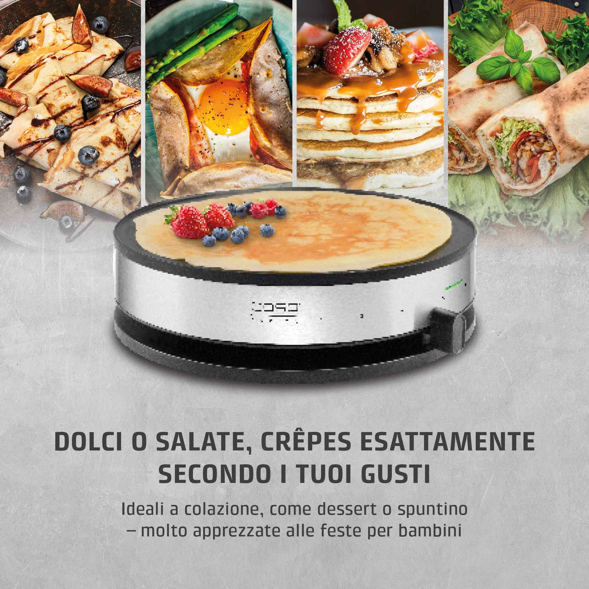 Caso 2930 cm 1300 Design crepes Maker con ampia superficie di cottura, diametro 33 cm, 1300 W