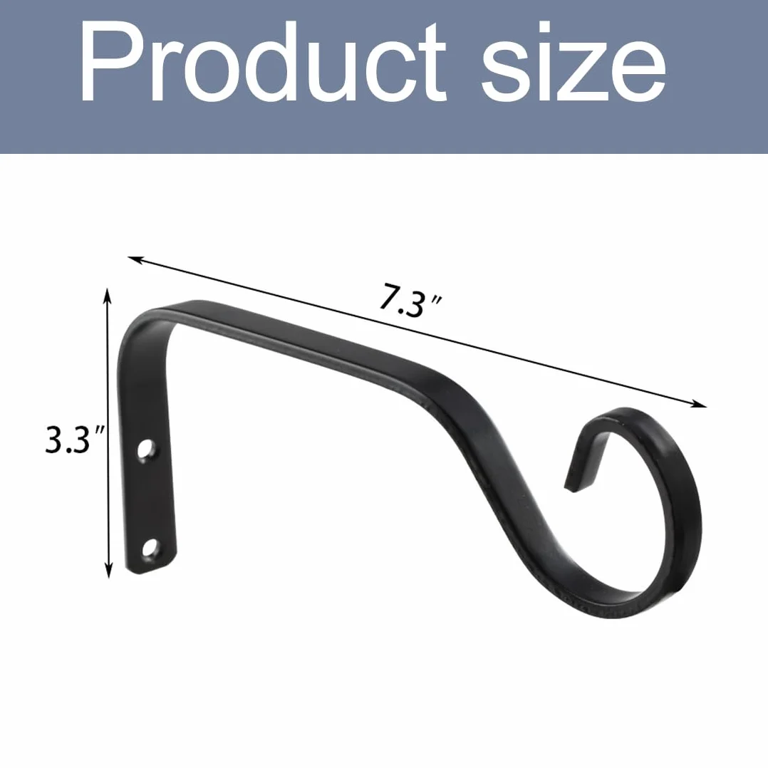 1 Pezzo Gancio Pianta, Gancio da Parete in Ferro, Gancio da Parete per Vasi Pendenti, Casette per Uccelli, Lanterne, Girandole, Luci da Parete (18cm)