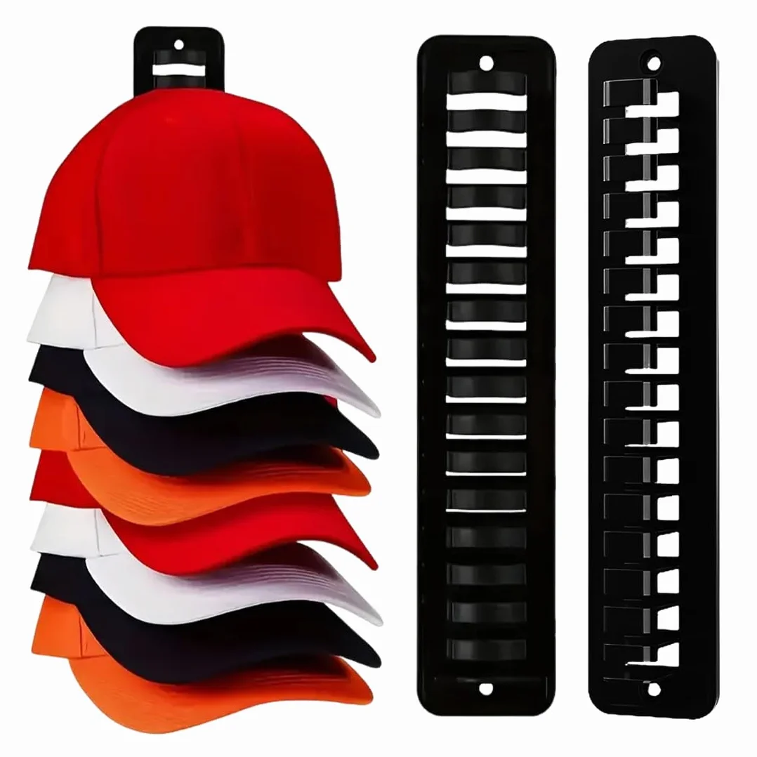 Ganci Adesivi Senza Tracce Porta Cappelli da Parete per Cappelli da Baseball e Sole, Espositore da Armadio, 2 Pezzi