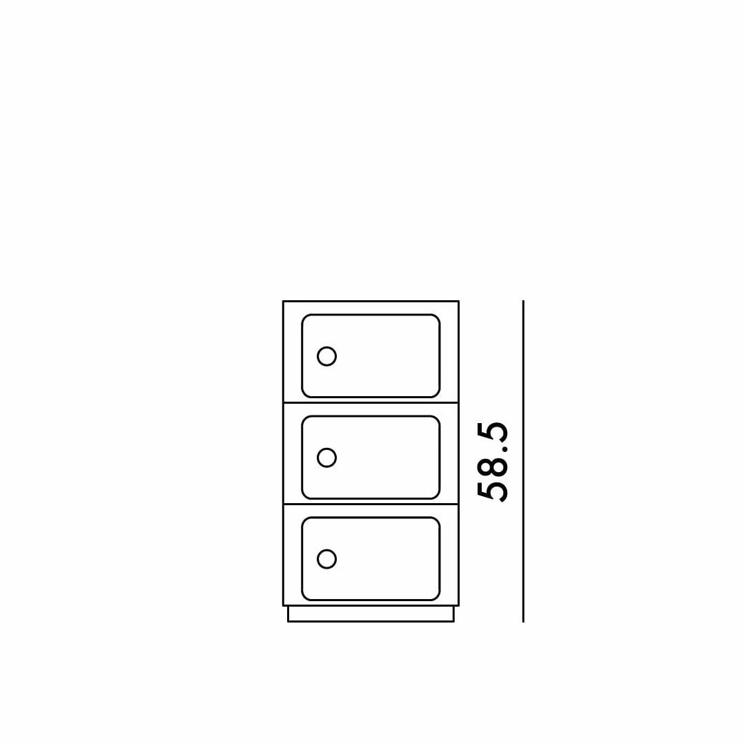 Kartell Componibili Contenitore 3 Elementi, ABS, Base Tonda, Bianco, 32 x 32 x 58.5 cm