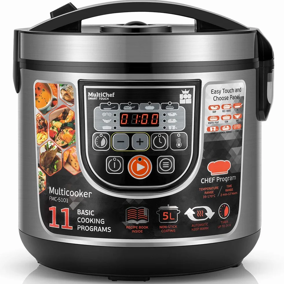 ForMe Pentola Multiuso Cuociriso 5L I Multifunzione 860W I 11 Funzioni Programmabili Funzione Keep Warm I Timer di Ritardo I Pannello LED Multicooker