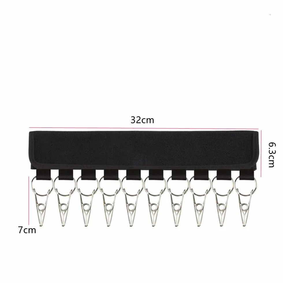 2 organizer per cappelli da baseball, con 10 clip in acciaio inox, per armadio, cappelli, calze, sciarpe, cravatte, per viaggi, hotel, casa, guardaroba (nero)