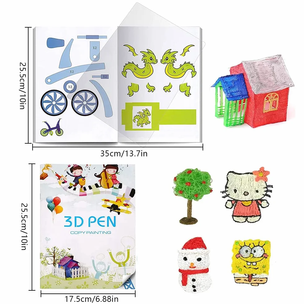 20 Pezzi Modello di Graffiti di Pittura di Carta Penna 3D Modelli Penne 3D Carta per Modelli di Penna 3D Modello di Graffiti per la Penna 3D per Bambini Regalo Fai da Te