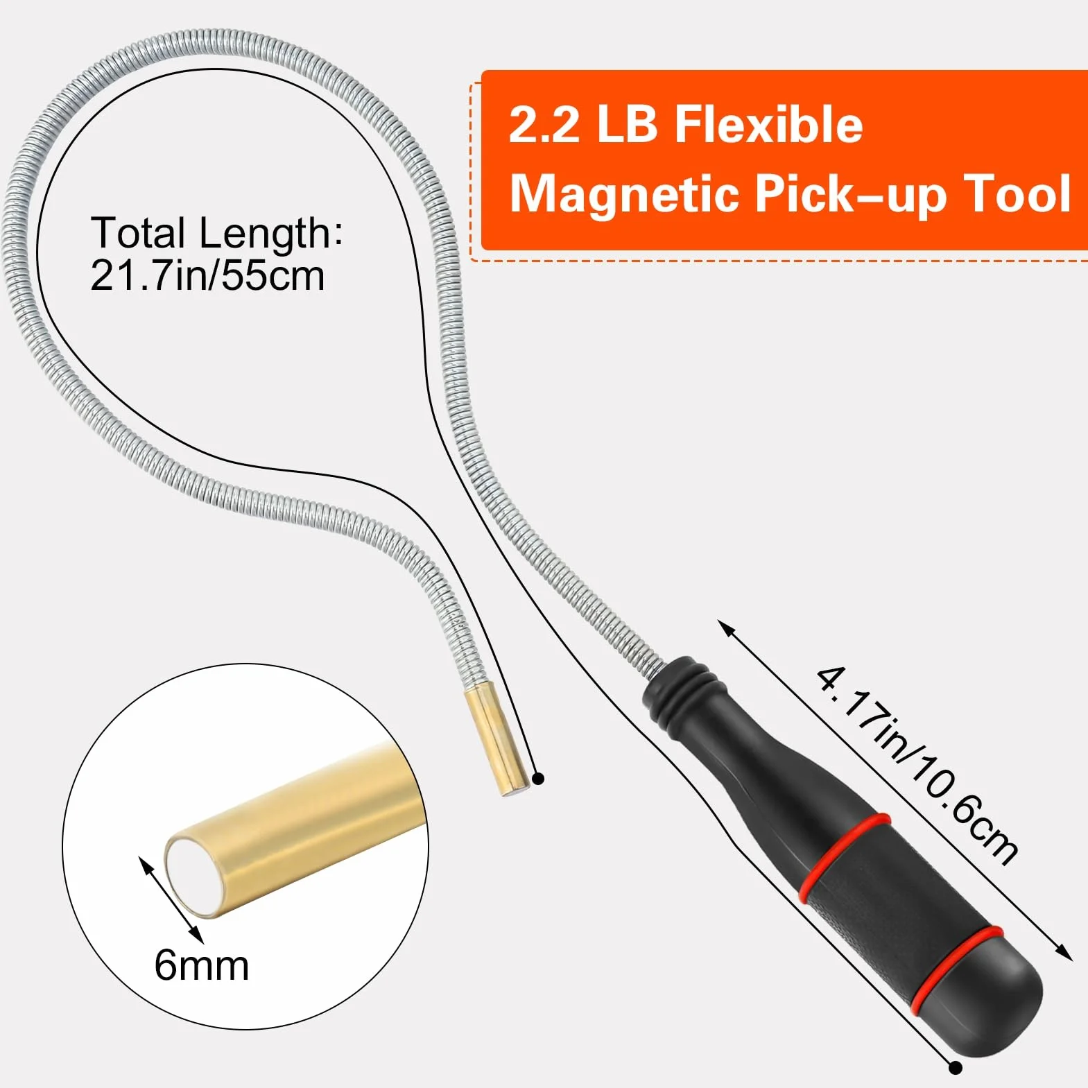 2 Pezzi Calamita Telescopico Flessibile, Asta Magnetica Flessibile, Mecanico per Auto Portatile Strumento di Raccolta Magnetico