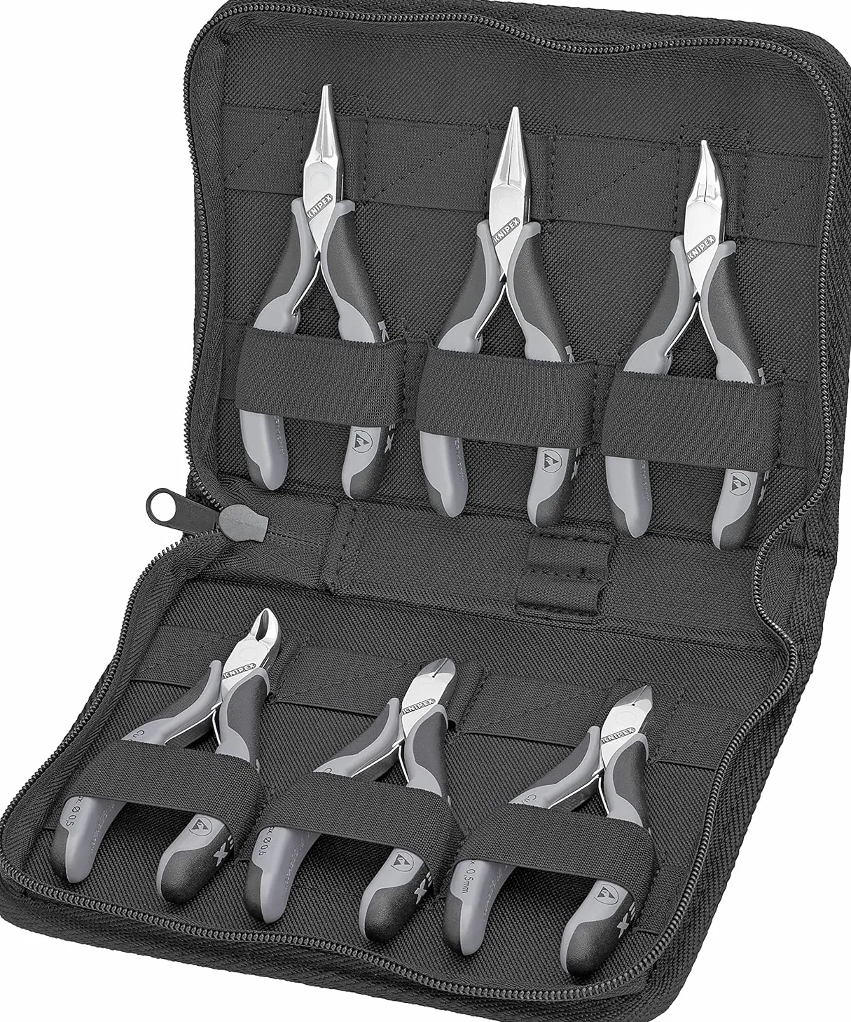 KNIPEX Astuccio con pinze per elettronica con utensili per impiego su componenti elettronici 6 pezzi 215 mm, 00 20 17
