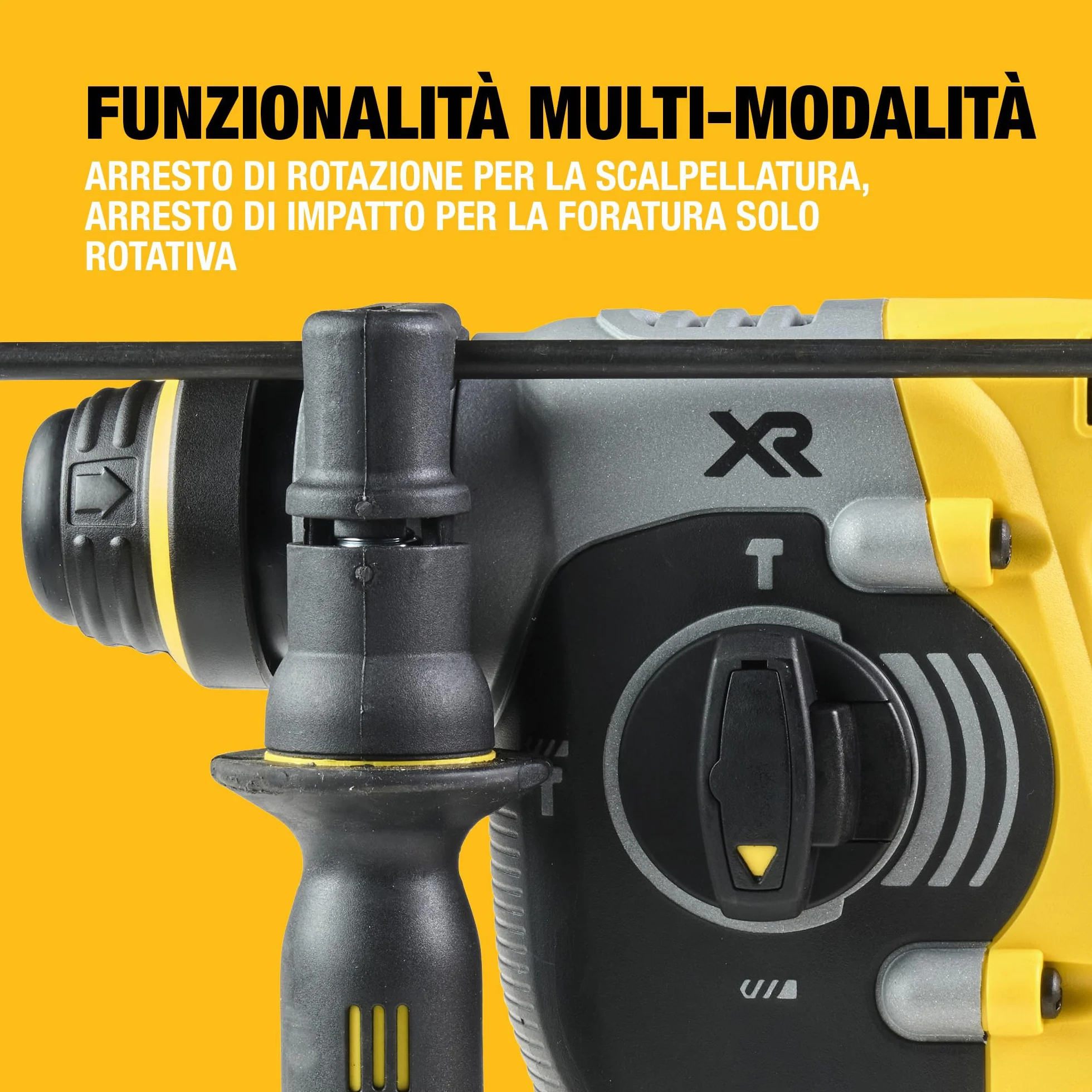DEWALT 18V XR Trapano a Percussione Brushless SDS-Plus 24mm, Unità Singola, DCH273NT-XJ