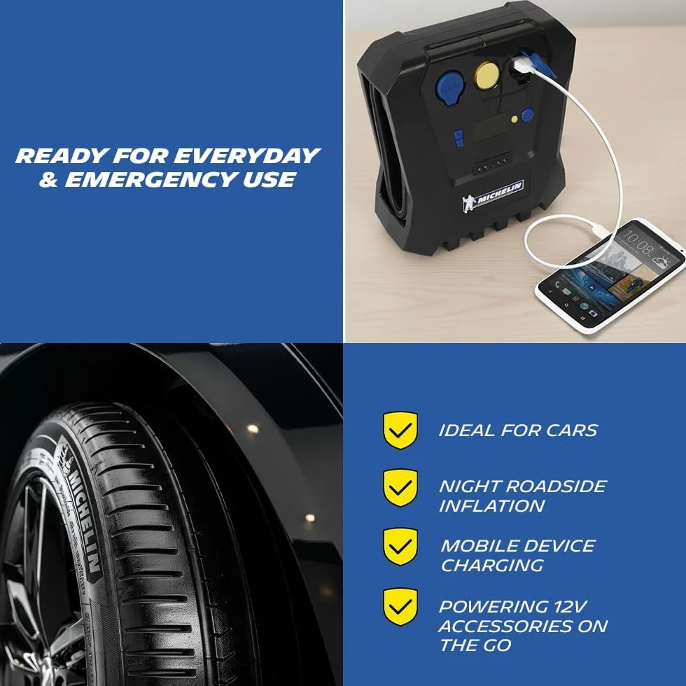 MICHELIN 009519 Compressore Digitale Programmabile 12V, 6,9 Bar