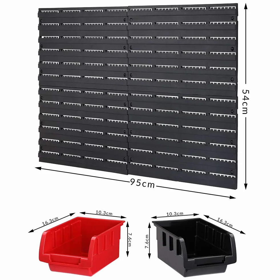 BAKAJI Pannello Da Parete 45pz con Box Portautensili e Stand Attrezzi 95 x 54 cm Montaggio a Muro