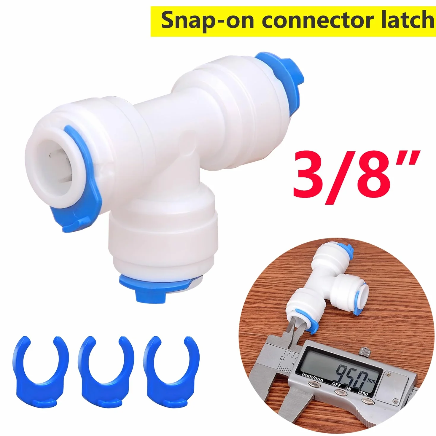 Qrity 20 Pezzi 3/8 "Blu Clip di Bloccaggio, Clip di Bloccaggio in Plastica, Clip di Bloccaggio di Sicurezza per Sistema di Filtraggio Dell'acqua RO