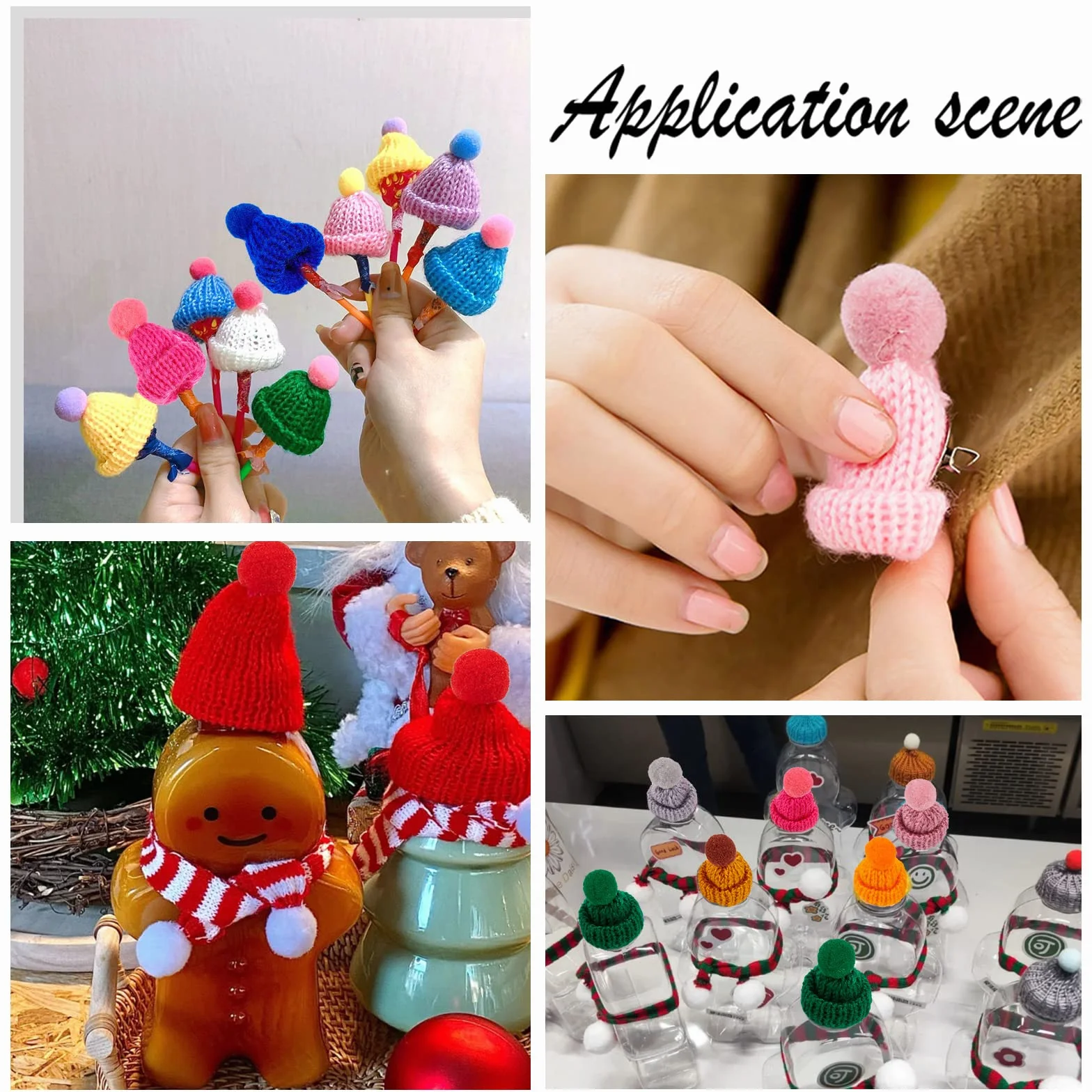 Set di 60 Mini Cappelli A Maglia, Ornamenti per Creare Gioielli Fai da Te