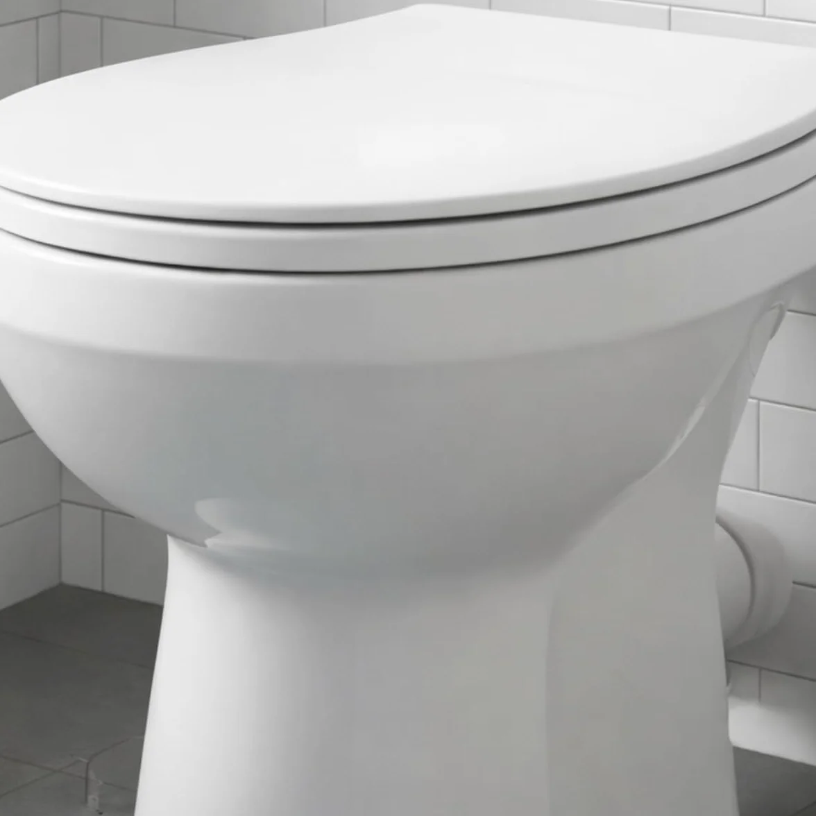 Vaso WC a Terra in Ceramica Bianca Lucida con Doppio Foro di Scarico e Brida di Risciacquo