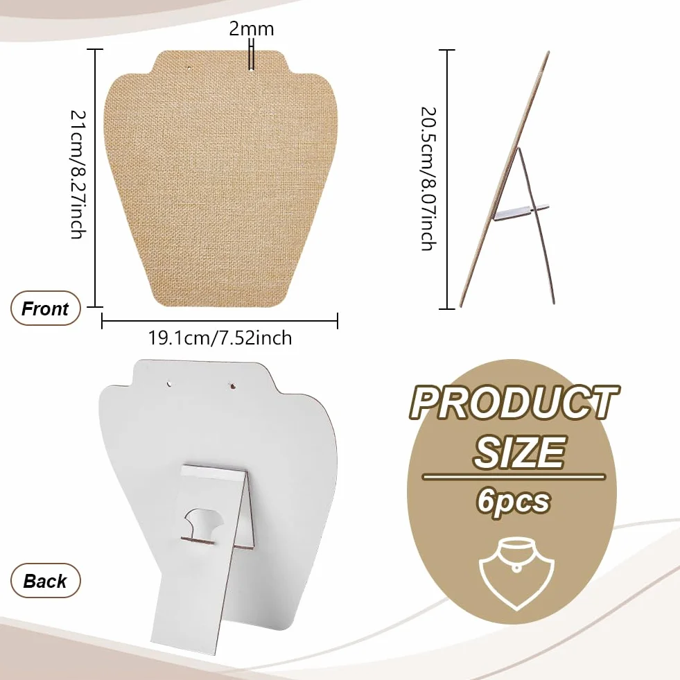 FINGERINSPIRE Espositore per Collane Gioielli in Tela 20cm Marrone Chiaro Porta Orecchini Ciondoli Manichino