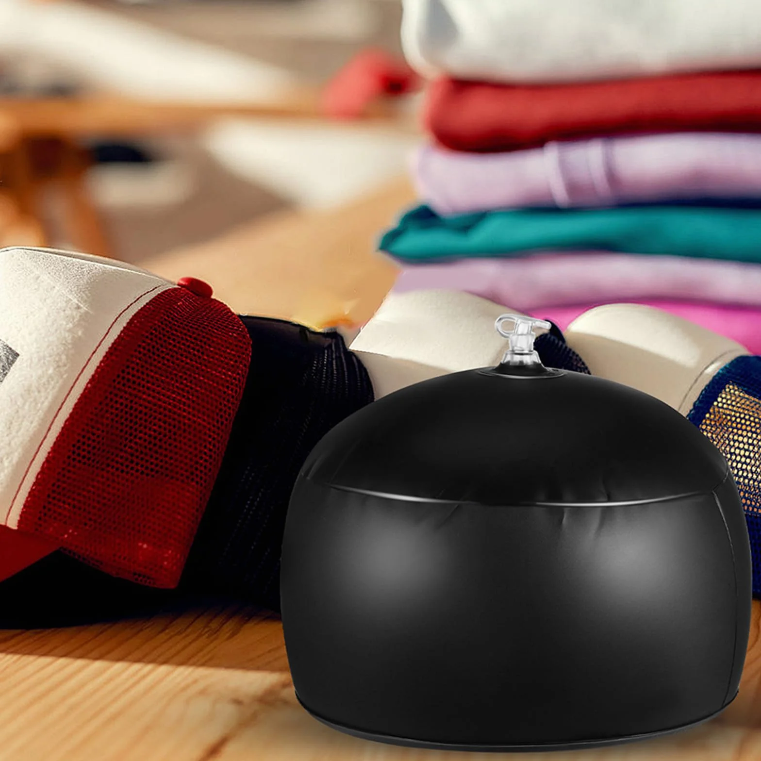 Healvian 2 Pezzi Sagomatore per Cappellino da Baseball in Pvc Nero, Supporto Gonfiabile per Cappelli