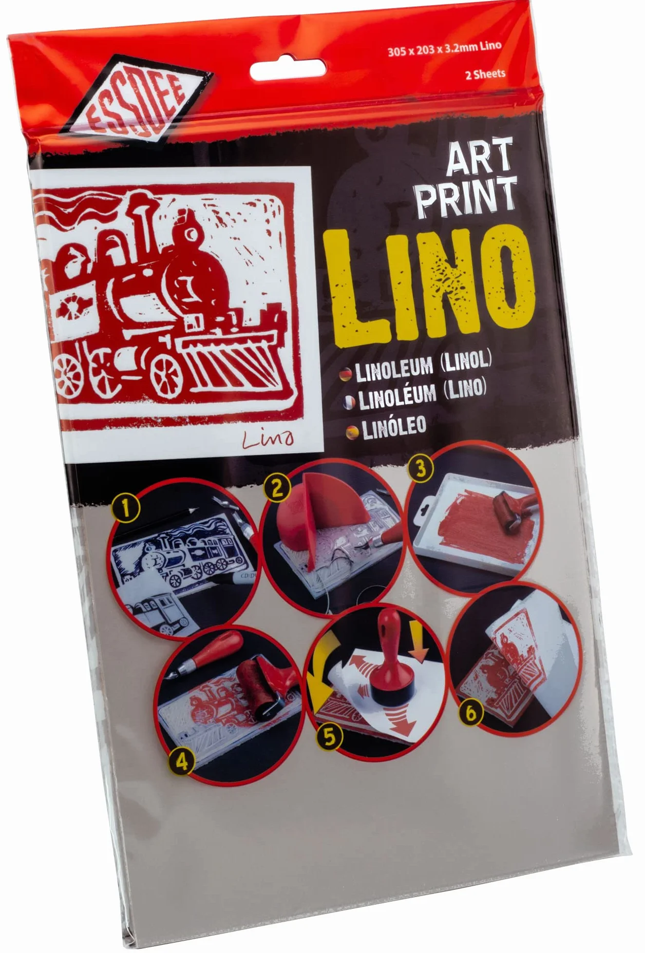 Essdee - Linoleum per Stampe artistiche (305 x 203 x 3,2 mm, Confezione da 2)