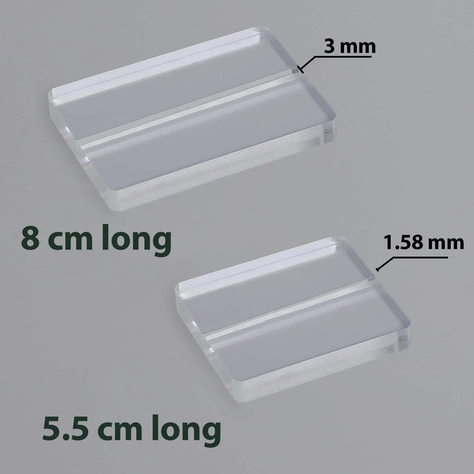 Supporti per cartelli in acrilico, 25 pezzi, supporti per segnaposto in acrilico, 5,5 cm, supporto trasparente con fessura per biglietti per messaggi, nomi, menu, numeri