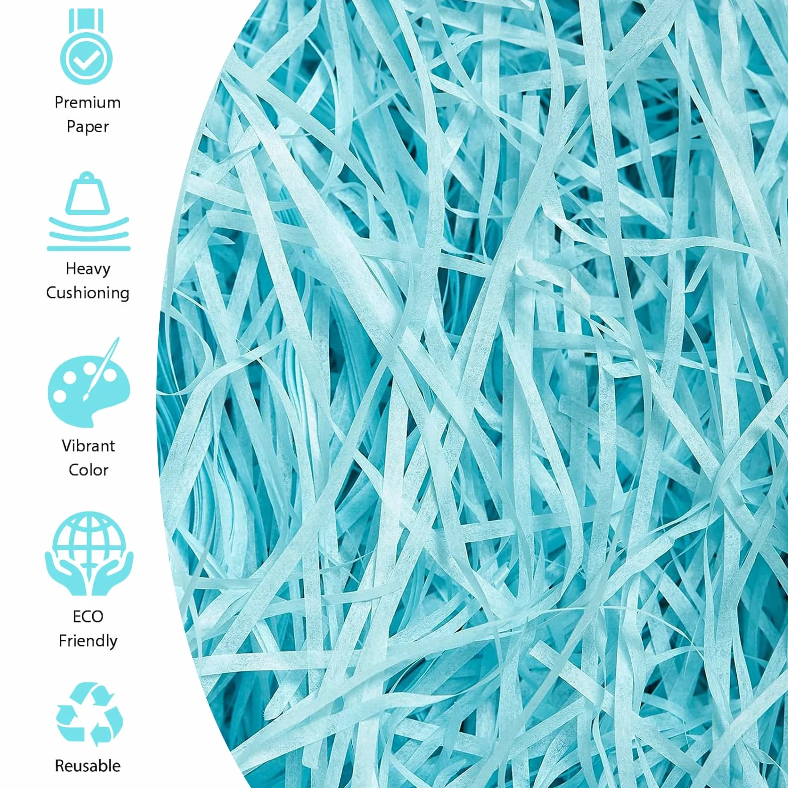 Hengrongshen Paglietta per Cesti, 500g Shred Carta Velina Regalo di Alta Qualità, Decorazione Rafia Decorazione Confezione Regalo per Natale, Matrimonio, Anniversario, Festa di San Valentino (Blu)