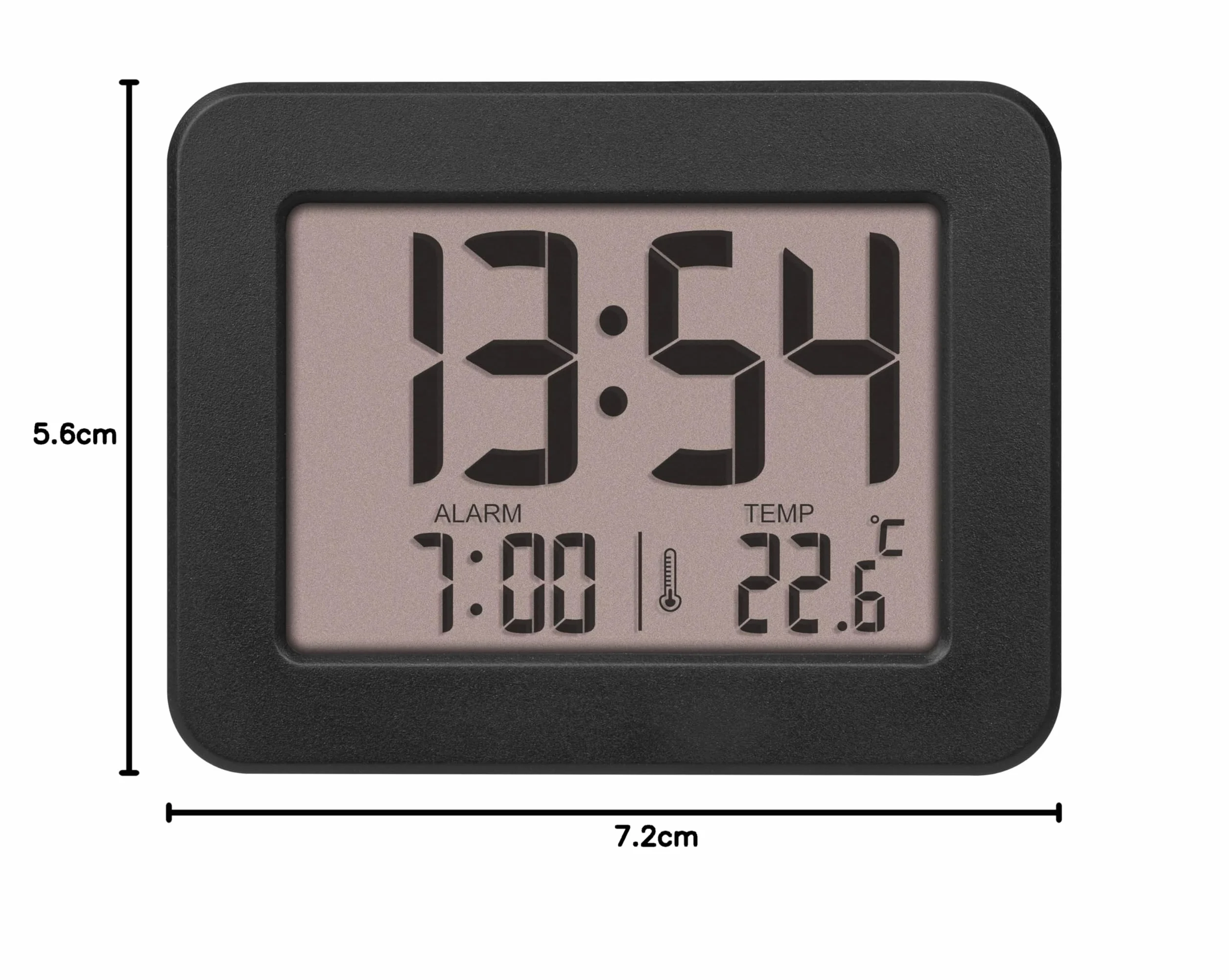 TFA Dostmann Mini sveglia digitale da comodino 60.2044.01 orologio da tavolo batteria termometro interno nero