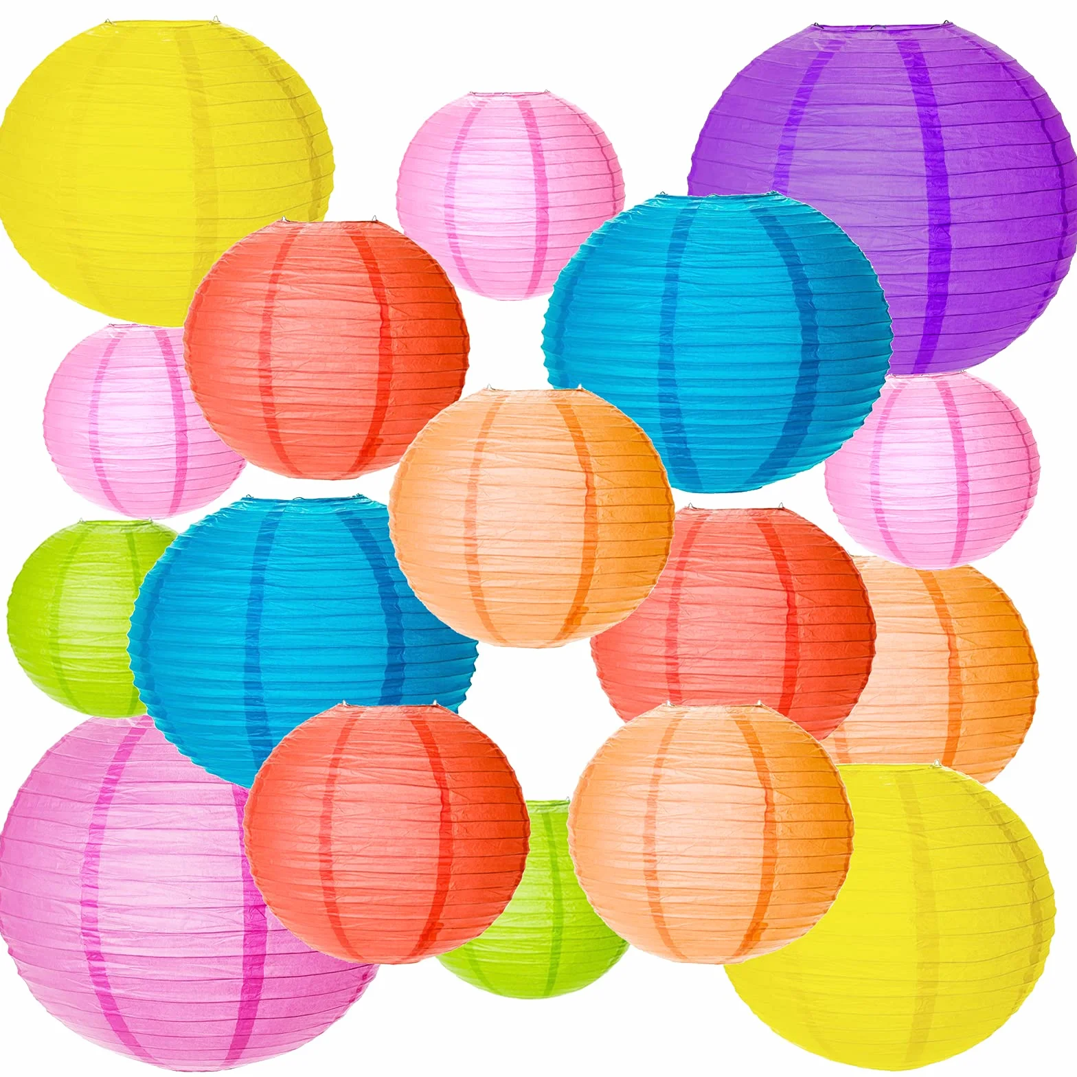 MEZOOM Lanterne di Carta Rotonde Cinesi Colori Assortiti per Festa Giardino