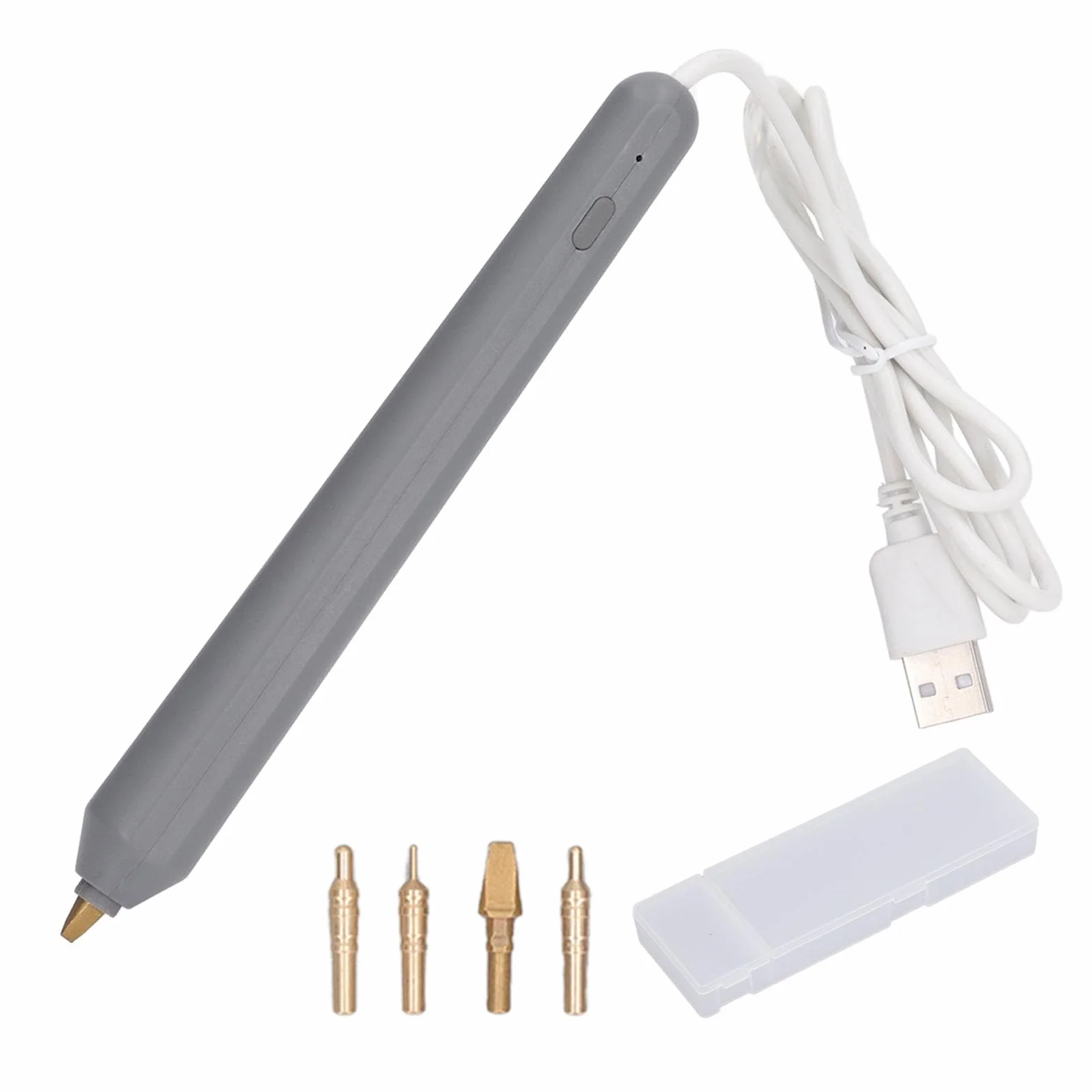 Penna Hot Foil, Penna Foil a Caldo con USB, Bold Tip Penna Foil Quill Freestyle, con 4 Punte per Penna Riscaldante, Uno Strumento per Caratteri Dorati a Mano
