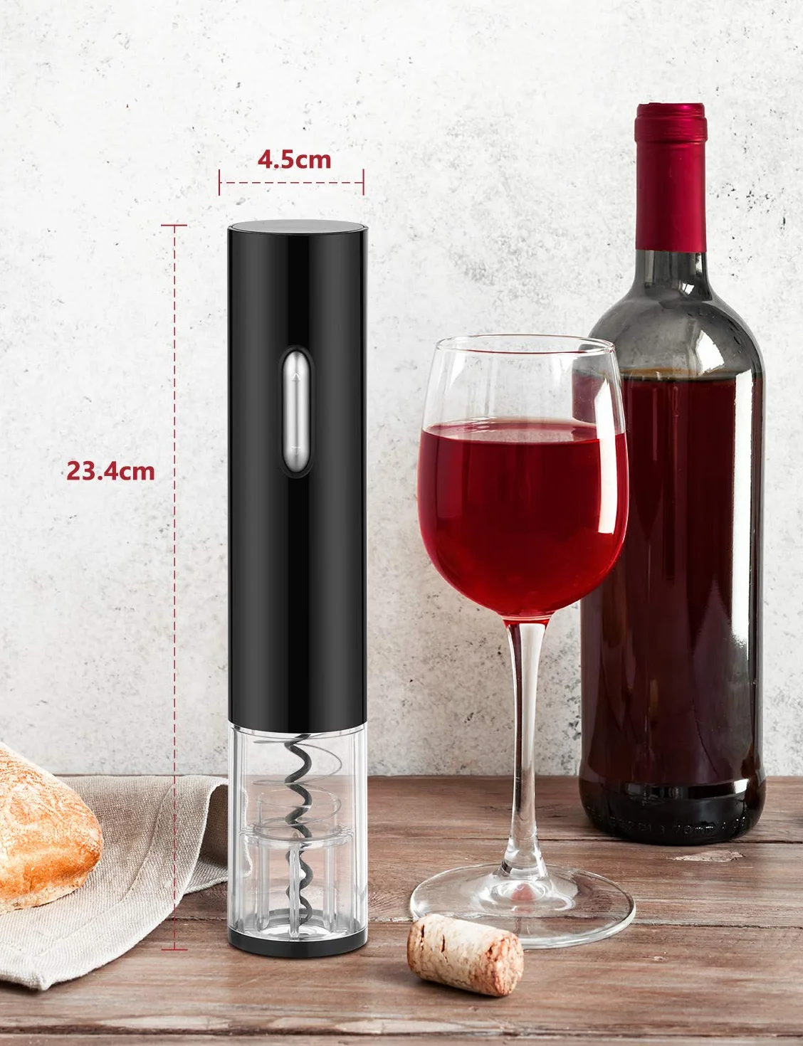 GHB Cavatappi Elettrico per Vino 8 in 1 Apribottiglie Elettrico con Base,Taglierina, Versatore,Tappo Regalo per Gli Amanti del Vino