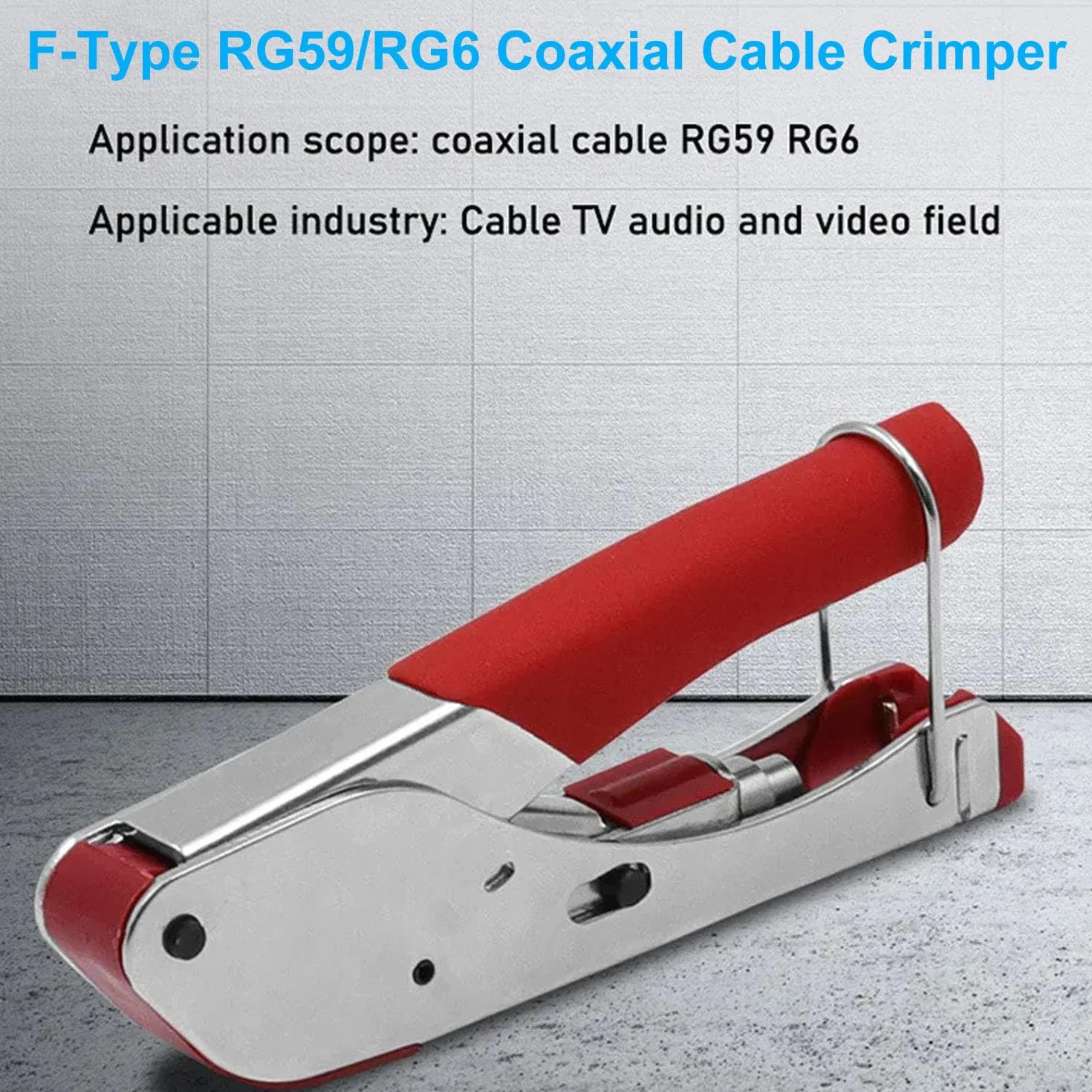 Greluma 1 Pz Pinza crimpatrice per cavi coassiali RG59/RG6 tipo F, pinza spelafili per compressione coassiale
