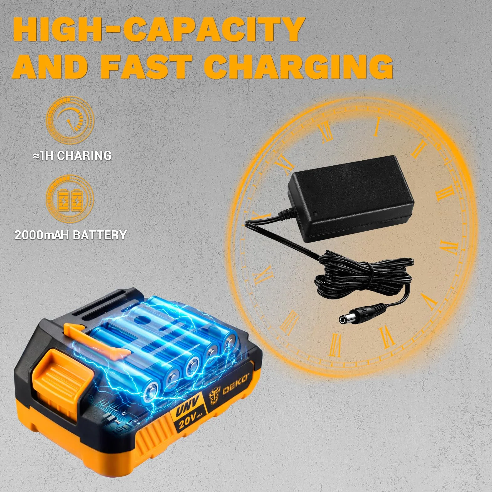DEKOPRO 20V Levigatrice Mouse Multifunzione Palmare 13000 RPM, 3 Accessori, 12 Carte Vetrata
