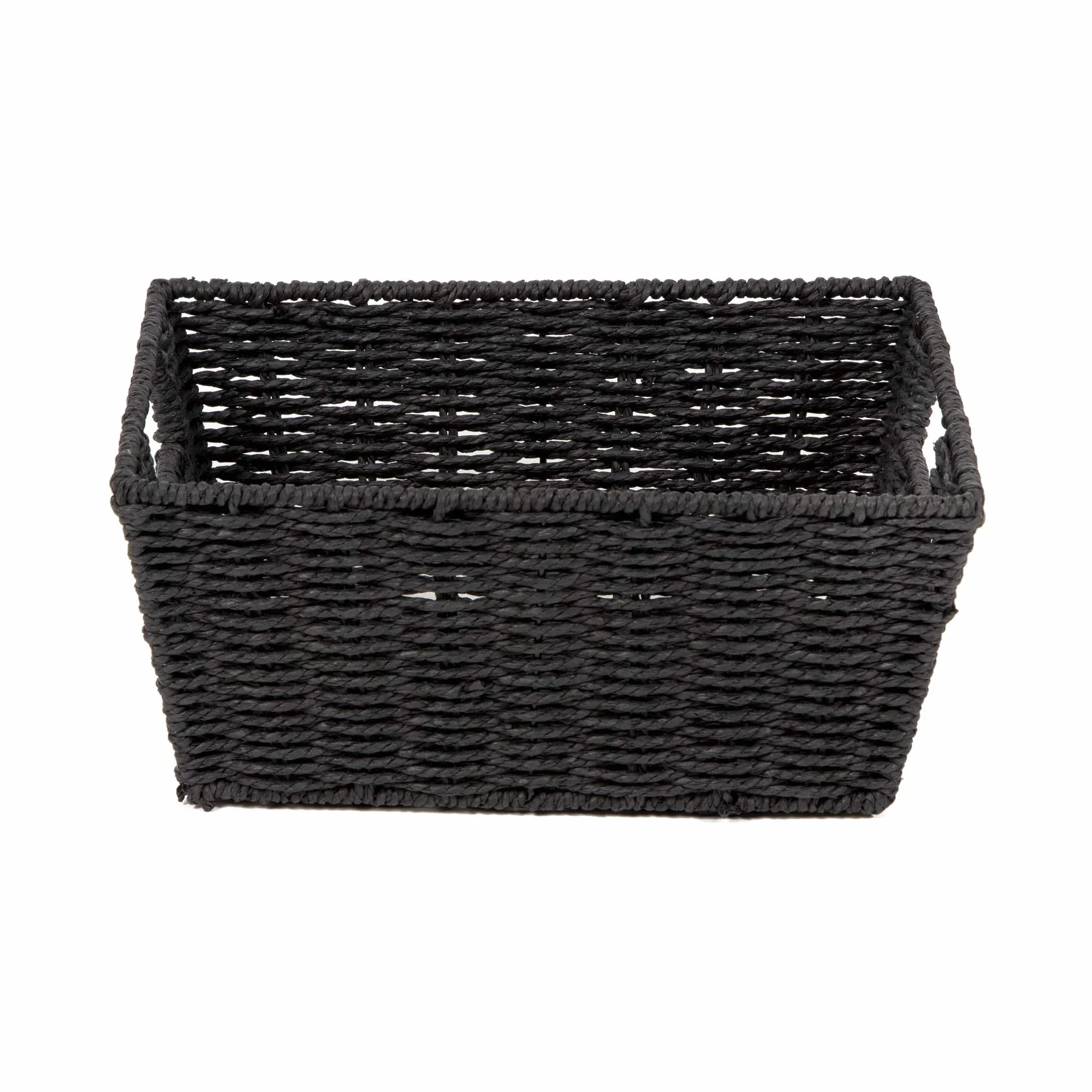 Compactor Etna Cesto Rettangolare in Carta Intrecciata a Mano, Nero, 31 x 24 x H. 14 cm, RAN6543
