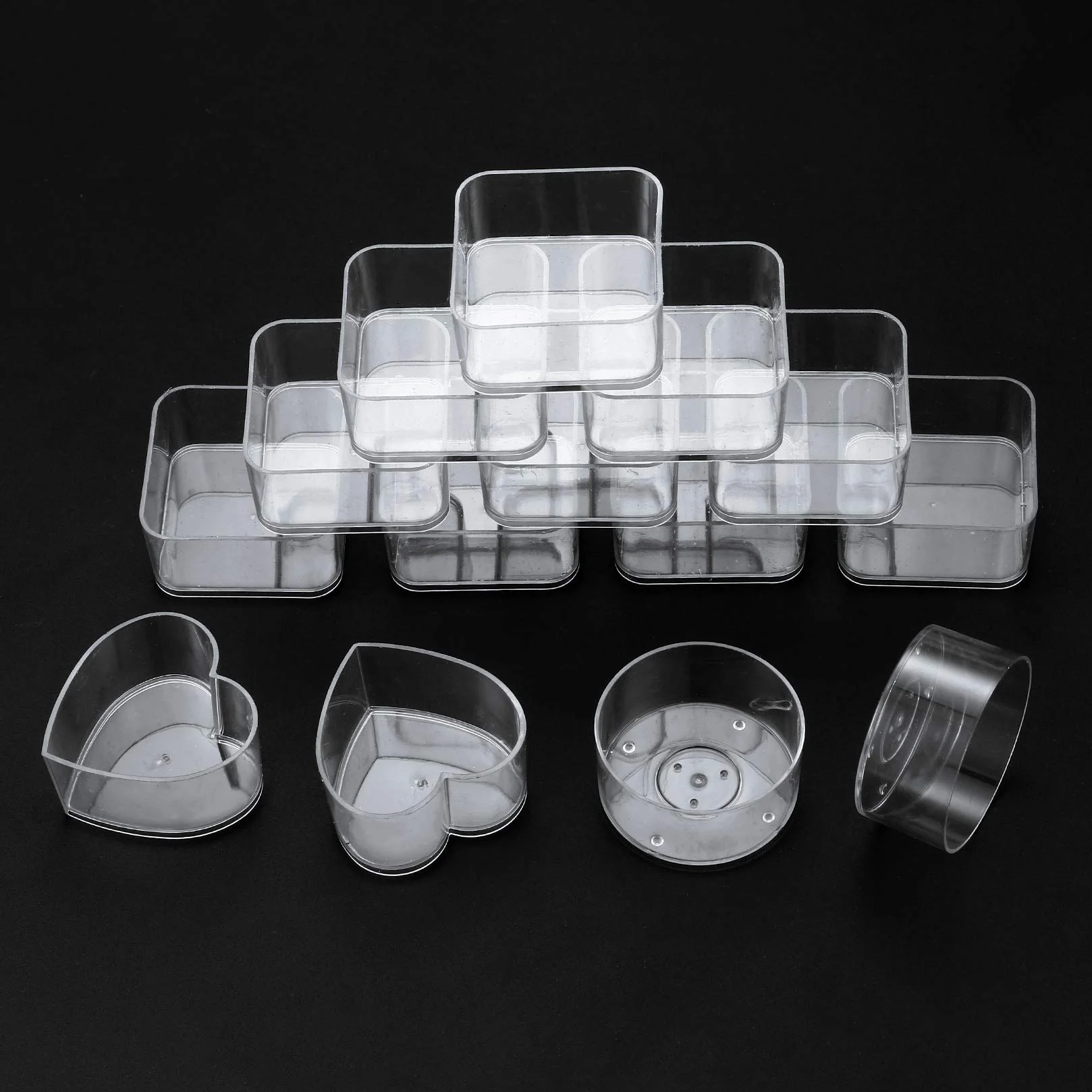 30 Pezzi Portacandele in Trasparente e 100 Pezzi Stoppini per Candela, Plastica Tealight Tazze Titolari, Porta Candele Lattine Scatole Vasetti per Fai da Te Candele